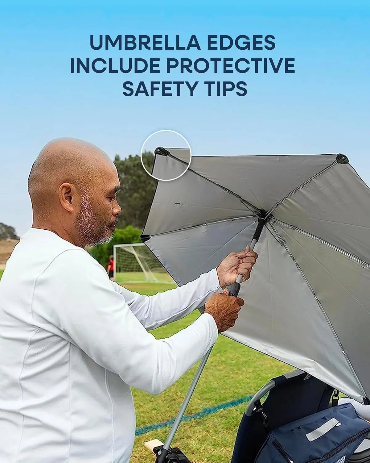 Portable Sun Shade Umbrella with Clamp – UPF 50+ | 360° Adjustable