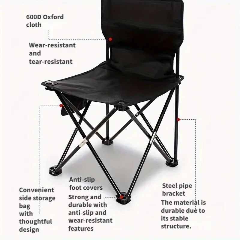 Outdoor Foldable Chair with Side Pocket