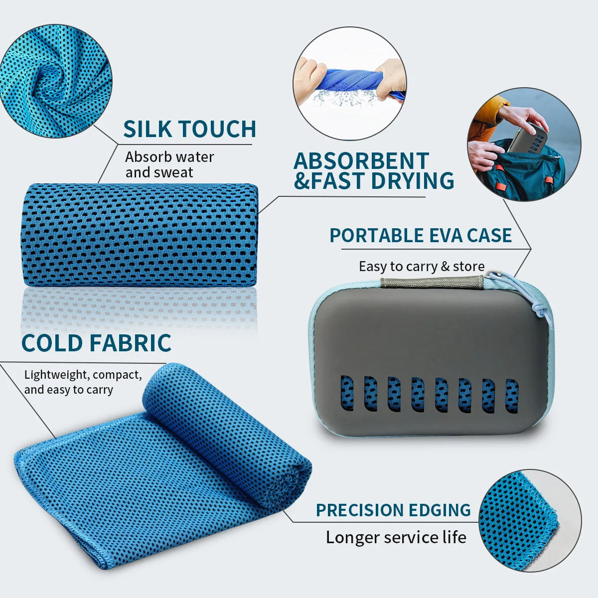Camping Cooling Towels with EVA Case