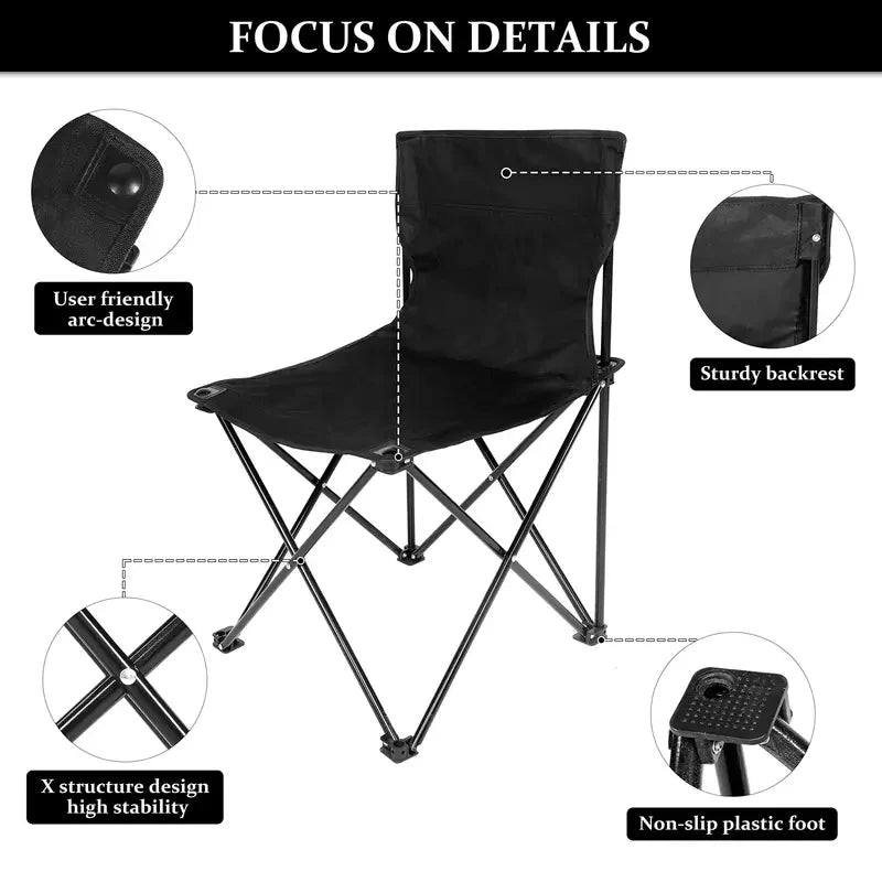Outdoor Foldable Chair with Side Pocket