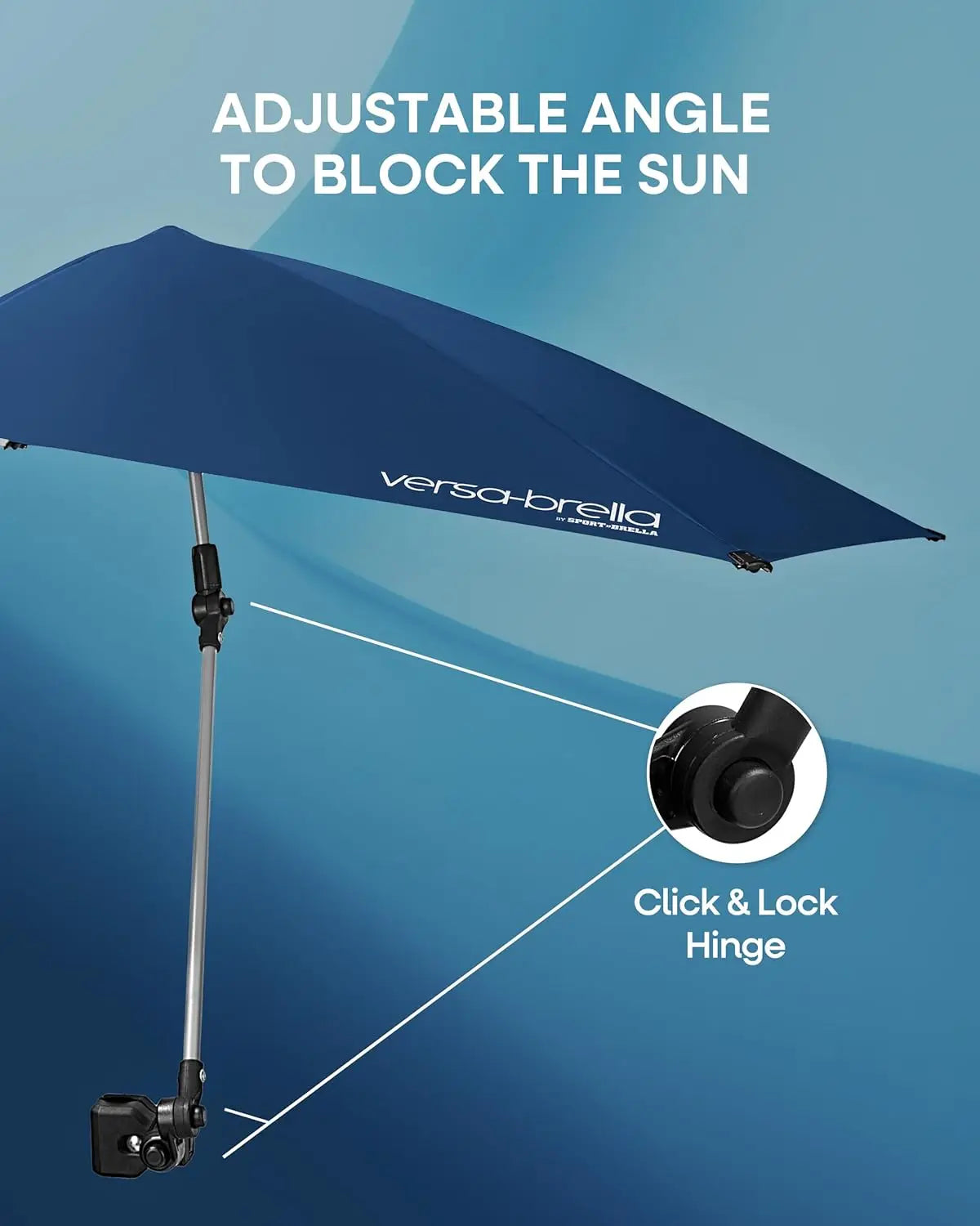Portable Sun Shade Umbrella with Clamp – UPF 50+ | 360° Adjustable