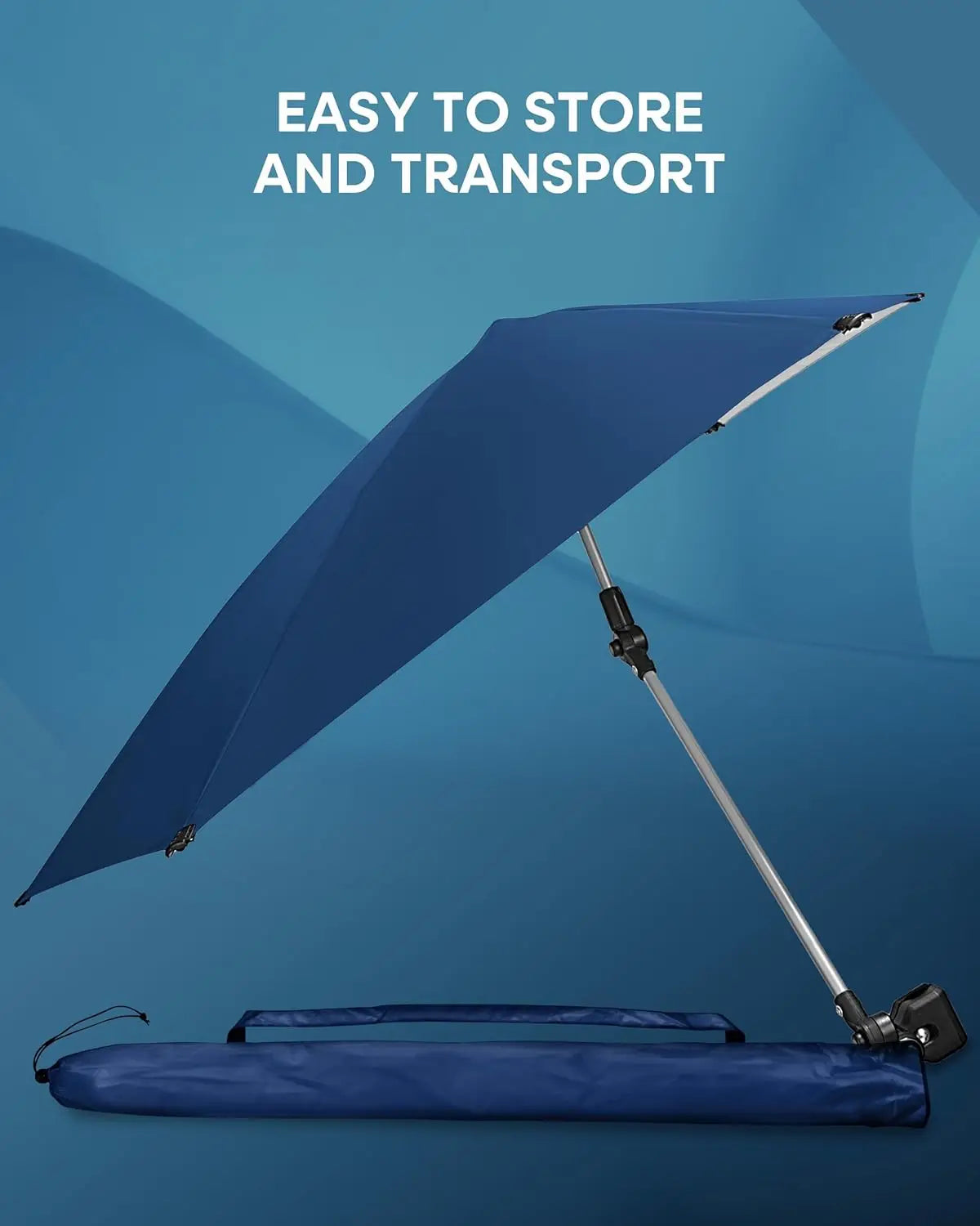 Portable Sun Shade Umbrella with Clamp – UPF 50+ | 360° Adjustable