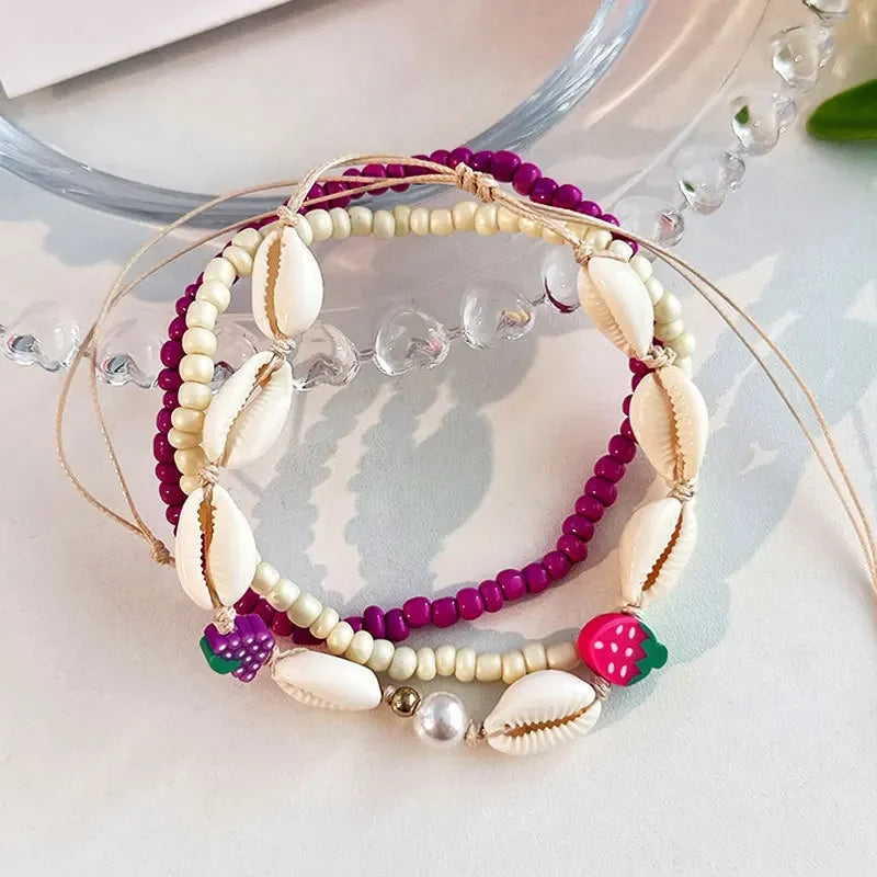 Boho Shell Anklet Set