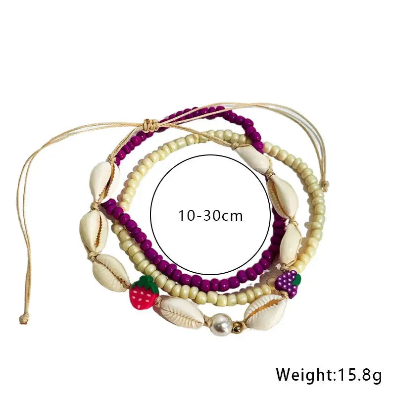 Boho Shell Anklet Set