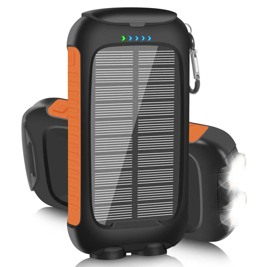 Solar Outdoor Power Bank with LED Light – 10,000mAh