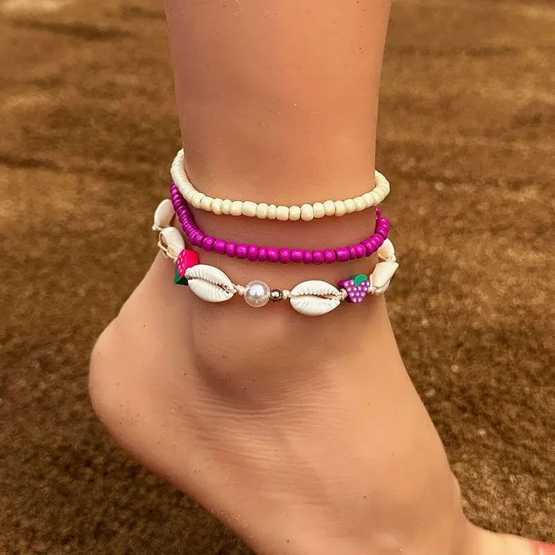 Boho Shell Anklet Set